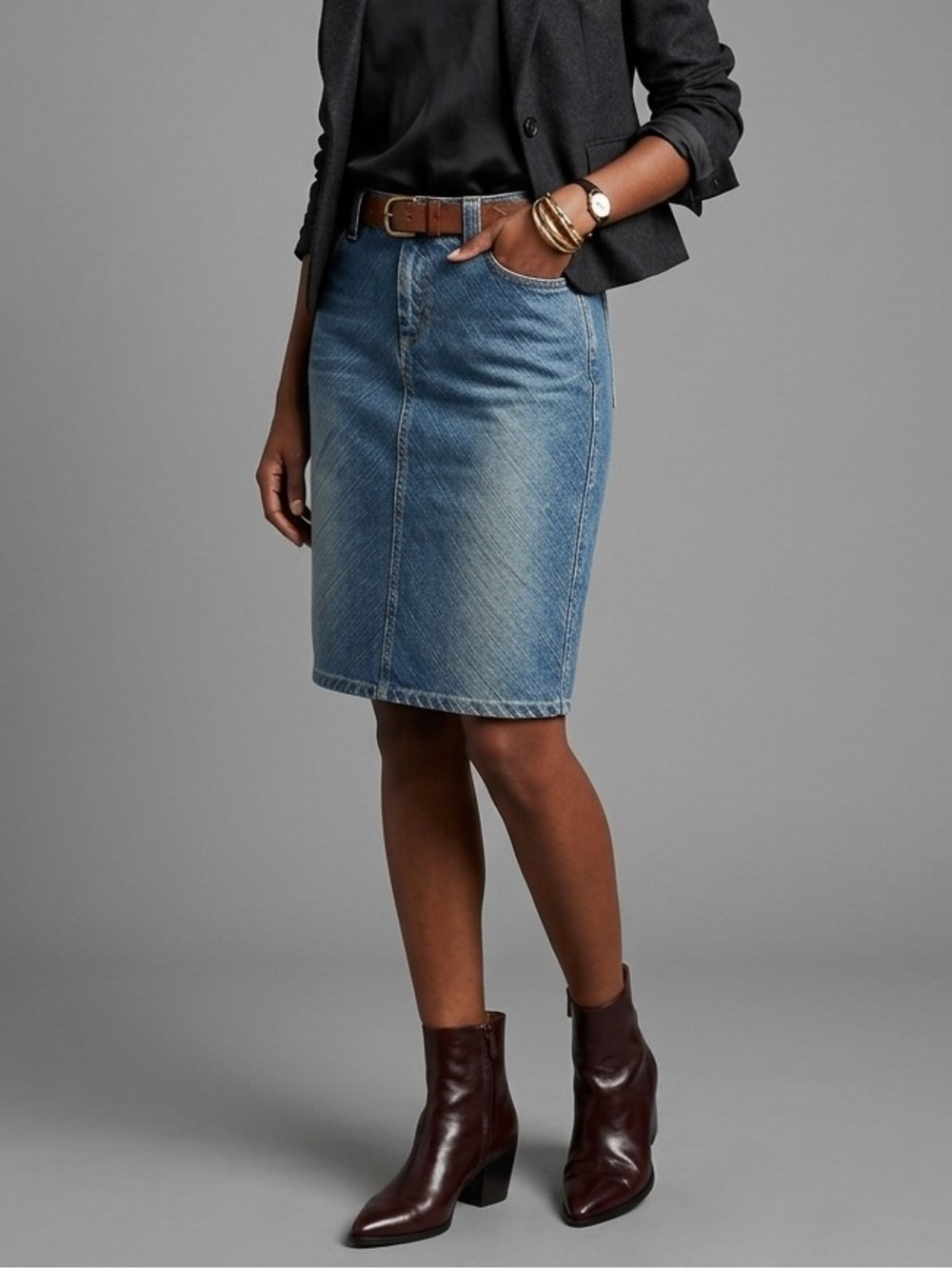 Vintage Route 66 Denim Skirt Size 4 Y2K Blue Jean Mini Skirt